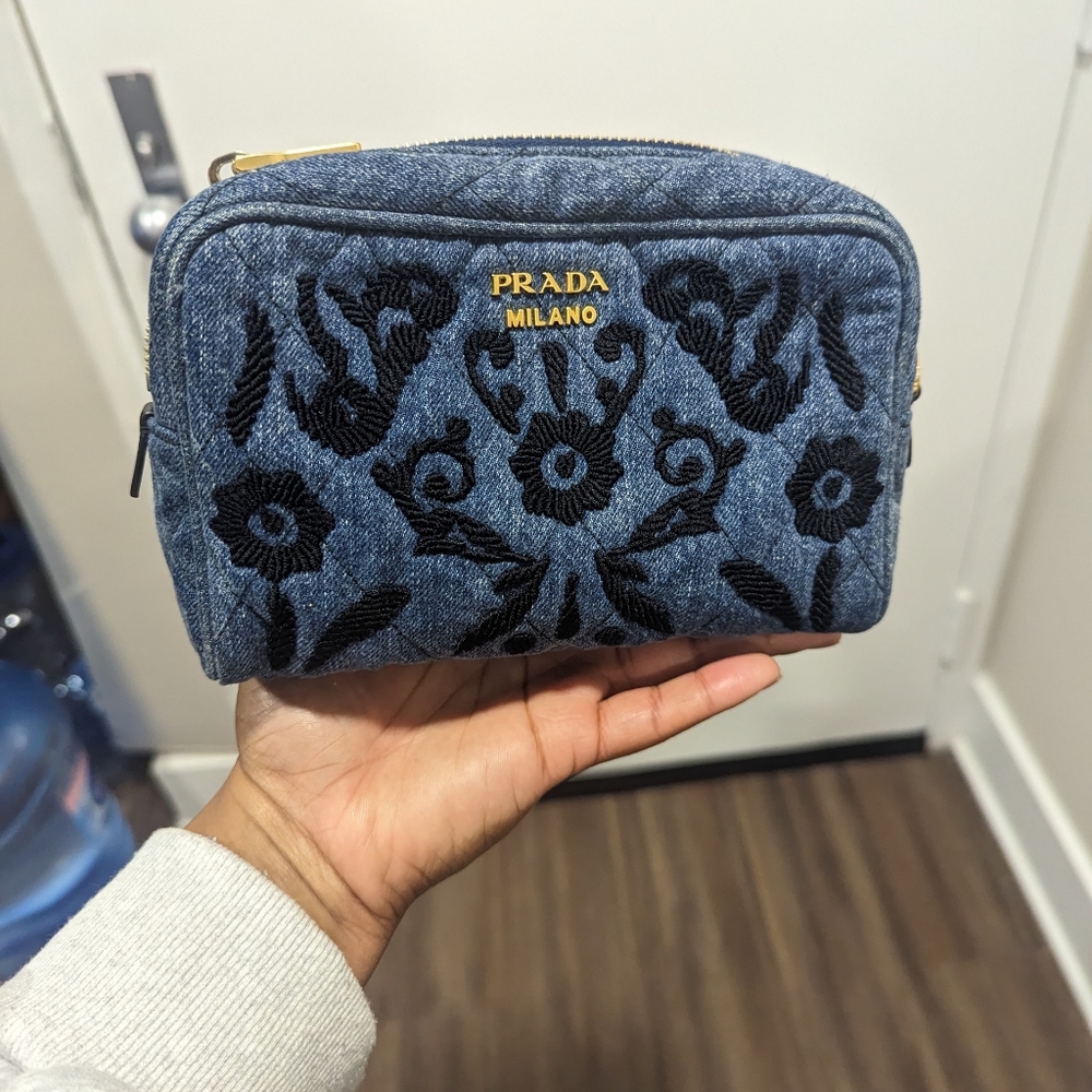 Authentic Prada wristlet denim